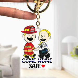 Personalized Gifts For Couple Keychain, Come Home Safe Custom Job Costume 02QHQN130125 - Keychains - GoDuckee