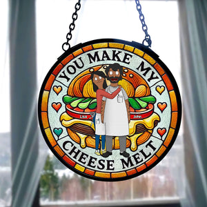 Personalized Gifts For Couple Stained Glass Suncatcher 05TGMH070125HG - Ornament - GoDuckee