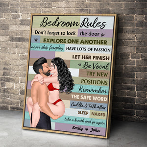 Bedroom Rules, Couple Gift, Personalized Poster, Naughty Couple Canvas Print - Poster & Canvas - GoDuckee
