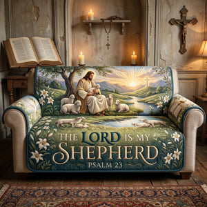 The Lord Is My Shepherd Quilted Sofa Cover - Personalized Gifts For Christians 01tylu230626
