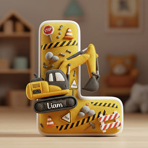 Excavator Alphabet Pillow - Personalized Gifts For Construction Lovers 02PGDT051225 - Pillow - GoDuckee