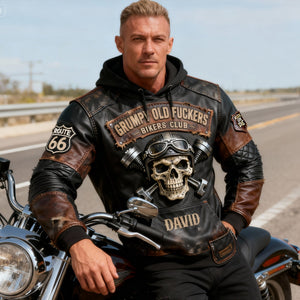 Vintage Biker Skull Hoodie - Personalized Gift For Bikers 05NALU230126 - AOP Products - GoDuckee