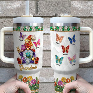 Garden Gnome 40oz Tumbler With Handle - Personalized Gifts For Grandma And Mama 04tyqn020426 - Tumbler Cup - GoDuckee