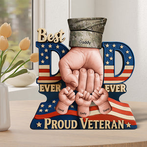 Proud Veteran Dad Acrylic Plaque - Personalized Gifts For Father 04HUQN080525 - Shaped Plaques - GoDuckee