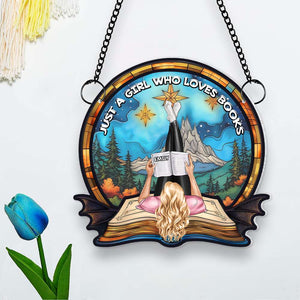 Personalized Gifts For Book Lover Girl Suncatcher Ornament 02OHMH251224TM - Ornament - GoDuckee