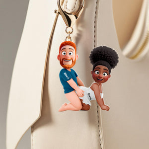 Naughty Couple Keychain - Personalized Gifts For Couple 05naqn140126 - Keychains - GoDuckee