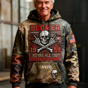 Vintage & Proud Boomer 3D Hoodie - Personalized Gift For Boomer Generation 01NALU240226 - AOP Products - GoDuckee