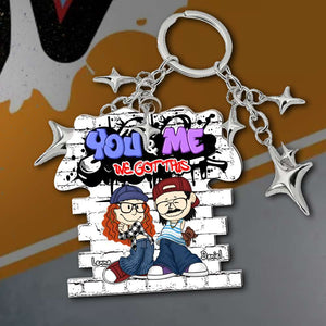 Personalized Gift For Couples Keychain Y2K Cartoon Couple 05KALU271224HG - Keychains - GoDuckee