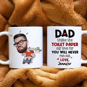 Custom Photo Gifts For Dad Coffee Mug Dad Unlike The Toilet Paper - Coffee Mugs - GoDuckee