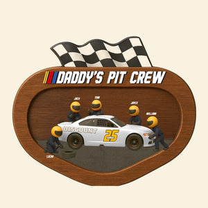 Dad’s Racing Pit Team Acrylic Plaque - Personalized Gifts For Father 03OHTN060525 - Shaped Plaques - GoDuckee