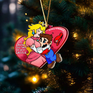 Always Feel Safe Couple Personalized Ornament - Gift For Game Fan Couple 06QHHN131023 - Ornament - GoDuckee