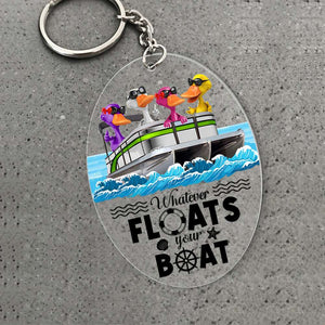 Pontoon Duck Whatever Floats Your Boat 02qhqn270623 Personalized Keychain - Keychains - GoDuckee