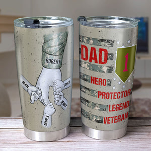 Dad Hero Protector Personalized Tumbler Cup, Gift For Veteran Dad-5OHPO080523 - Tumbler Cup - GoDuckee