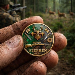 Deer Hunting Printed Metal Coin - Personalized Anniversary Gift For Hunters 05KILU110226 - Coin - GoDuckee