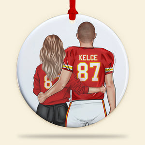 Couple Ceramic Circle Ornament 03acqn301023 - Ornament - GoDuckee
