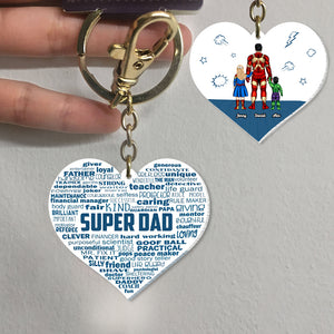 Personalized Gift For Dad Keychain Super Dad 05QHHN110124PA - Keychains - GoDuckee