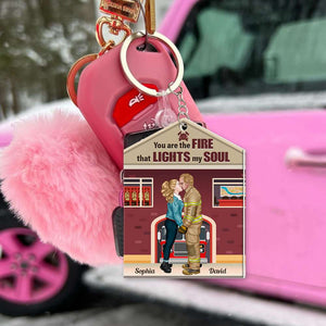 You're The Fire That Lights My Soul, Personalized Keychain, Couple Gifts - Keychains - GoDuckee