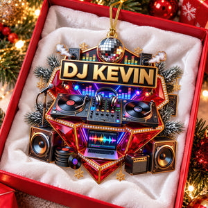 DJ Turntable Christmas Ornament - Personalized Gift For Music Lovers 02NAQN210926