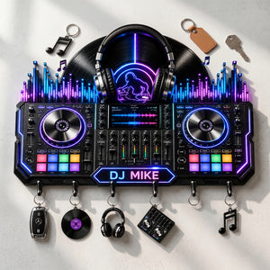 DJ Turntable Key Hanger - Personalized Gifts For Beat Makers 03NALU120626 - Key Hanger - GoDuckee