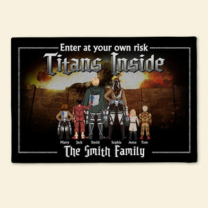 Personalized Gifts For Family Doormat Enter At Your Own Risk 01TOTN190124HH - Doormats - GoDuckee