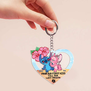 From Our First Kiss Till Our Last Breath, Personalized Keychain, Gift For Couple 04ACHN220623 - Keychains - GoDuckee