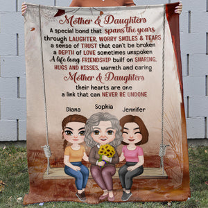Their Hearts Are One A Link That Can Never Be Undone-Personalized Blanket-Gifts For Mom- Mom And Children Blanket - Blanket - GoDuckee