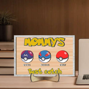 Personalized Gifts For Mom Wood Sign Mommy's Best Catch 01OHMH020224 - Wood Signs - GoDuckee