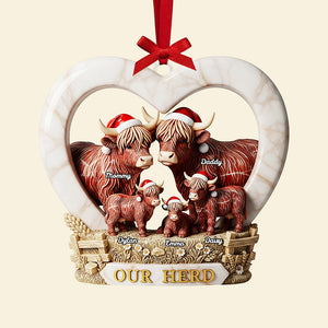 Personalized Gifts For Family Christmas Highland Cow Ornament 03nata200925 - Ornament - GoDuckee