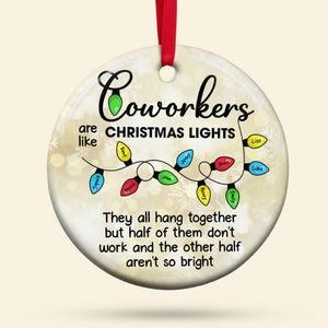 Personalized Gifts For Coworkers Ceramic Ornament Christmas Light 06ACDT201124 - Ornament - GoDuckee