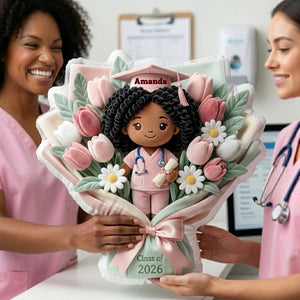 Graduation Nurse Bouquet Mặt Pillow - Custom Photo Gifts For Nurse Pillow 02NALU270326 - Pillow - GoDuckee