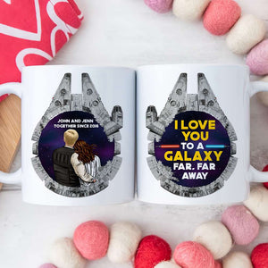 I Love You To A Galaxy, Couple Gift, Personalized White Mug, Couple Coffee Mug, Anniversary Gift 04QHQN011223HH-01 - Coffee Mug - GoDuckee