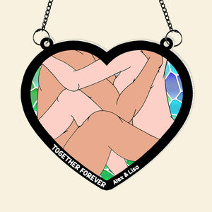 Personalized Gifts For Couple Suncatcher Window Hanging Ornament 032OHMH050624 - Ornaments - GoDuckee