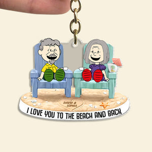 Personalized Gifts For Beach Couple Keychain 03ohtn090125pa I Love You To The Beach And Back - Keychains - GoDuckee