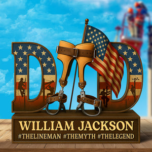 Hero Lineman Dad Acrylic Plaque - Personalized Gifts For Dad 03qhqn090525 - Shaped Plaques - GoDuckee