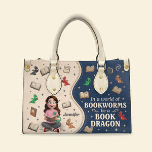Book And Dragon Leather Bag - Personalized Gifts For Book Lovers 04naqn291225 - Leather Bag - GoDuckee