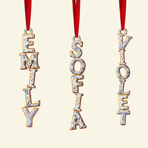 Toile de Jouy Gingerbread Alphabet Acrylic Ornament, Personalized Gifts For Christmas 03pgta251025 - Ornament - GoDuckee