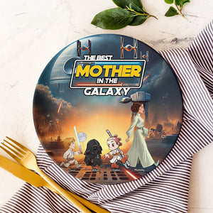 Galaxy Dad Ceramic Round Plate - Personalized Gift For Dad 051XQQN090425 - Ceramic Round Plate - GoDuckee