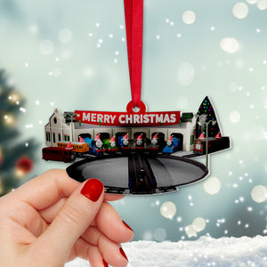 Friends At Train Station Personalized Acrylic Ornament 02QHTN211123 - Ornament - GoDuckee