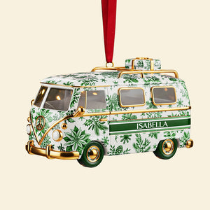 Personalized Gifts For Christmas, Camper Van Toile de Jouy Custom Shape Acrylic Ornament 02pgta031025 - Ornament - GoDuckee