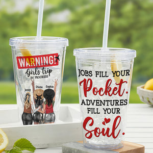 Best Travel Girls, Personalized 16oz Acrylic Tumbler, Gifts For Travel Girls, Gifts For Travel Lovers - Tumbler Cup - GoDuckee