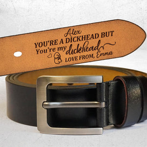 Personalized Gift For Him Secret Message Men's Belt 02ACPU230724 - Belts - GoDuckee
