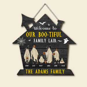 Welcome To Our Boo-tiful Family Lair Personalized Wooden Sign 04PGTN050923HH - Wood Sign - GoDuckee