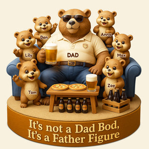 Bear Dad Bod Acrylic Plaque Personalized Gifts For Dad 03TODT010524 - Shaped Plaques - GoDuckee