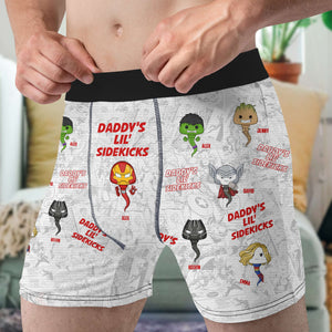 Personalized Gifts For Dad Men's Boxers Daddy's Lil' Sidekicks 01TOHN050224HA - Boxers & Briefs - GoDuckee