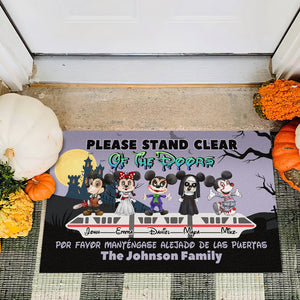 Please Stand Clear Of The Doors, Gift For Family, Personalized Doormat, Spooky Halloween Family Doormat, Halloween Gift 04QHHN100723HH - Doormat - GoDuckee