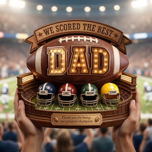 USA Football Best Dad Acrylic Plaque - Personalized Gifts For Dad 05PALU040526 - Shaped Plaques - GoDuckee