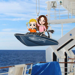 Wakeboarding Summer Vacation Personalized Transparent Car Ornament - Ornament - GoDuckee