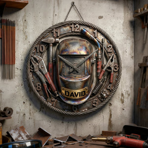 Welder Wall Clock - Personalized Gifts For Welder 1 Layer Acrylic Hanging Wall Clock 02KILU140126 - Hanging Wall Clock - GoDuckee