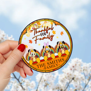 Personalized Gifts For Family Stained Glass Thanksgiving Ornament 05KAQN160924 - Ornament - GoDuckee