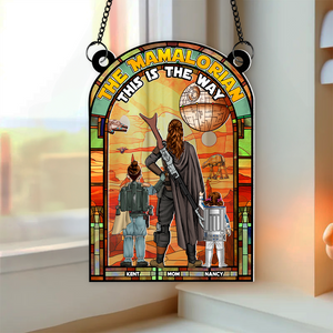 Personalized Gifts For Mom Suncatcher, Outer Space Planet Stained Glass Artwork 05qhpu130225hg - Ornament - GoDuckee